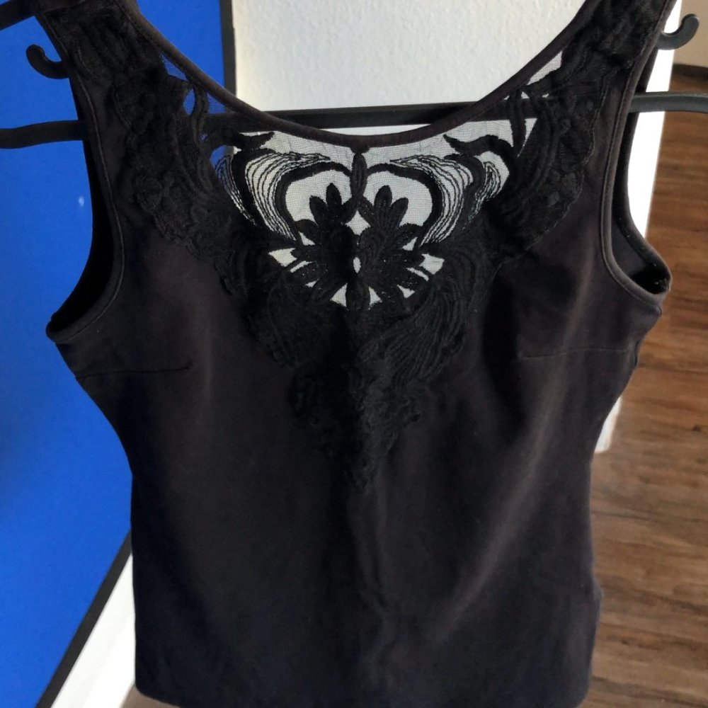 H&M Black Butterly Pattern Top